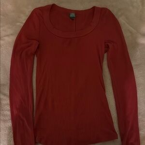 Red Long Sleeve Top